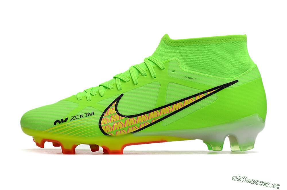 Men's Nike Air Zoom Mercurial Superfly 9 Elite FG Firm Ground High-Tops Football Boots - Green/Yellow/Black 0