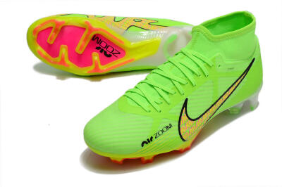 Men's Nike Air Zoom Mercurial Superfly 9 Elite FG Firm Ground High-Tops Football Boots - Green/Yellow/Black