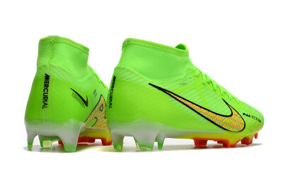 Men's Nike Air Zoom Mercurial Superfly 9 Elite FG Firm Ground High-Tops Football Boots - Green/Yellow/Black