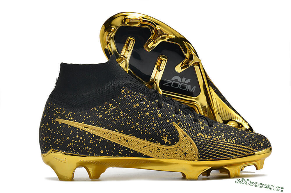 Men's Nike Air Zoom Mercurial Superfly 9 Elite FG Firm Ground High-Tops Football Boots - White/Gold/Silver 2