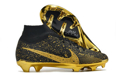 Men's Nike Air Zoom Mercurial Superfly 9 Elite FG Firm Ground High-Tops Football Boots - White/Gold/Silver