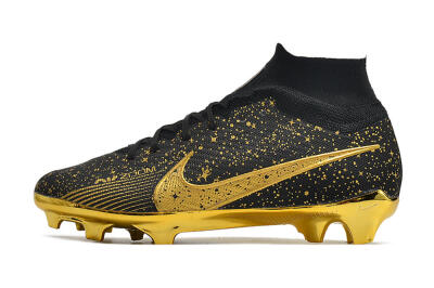 Men's Nike Air Zoom Mercurial Superfly 9 Elite FG Firm Ground High-Tops Football Boots - White/Gold/Silver