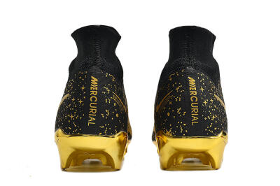 Men's Nike Air Zoom Mercurial Superfly 9 Elite FG Firm Ground High-Tops Football Boots - White/Gold/Silver