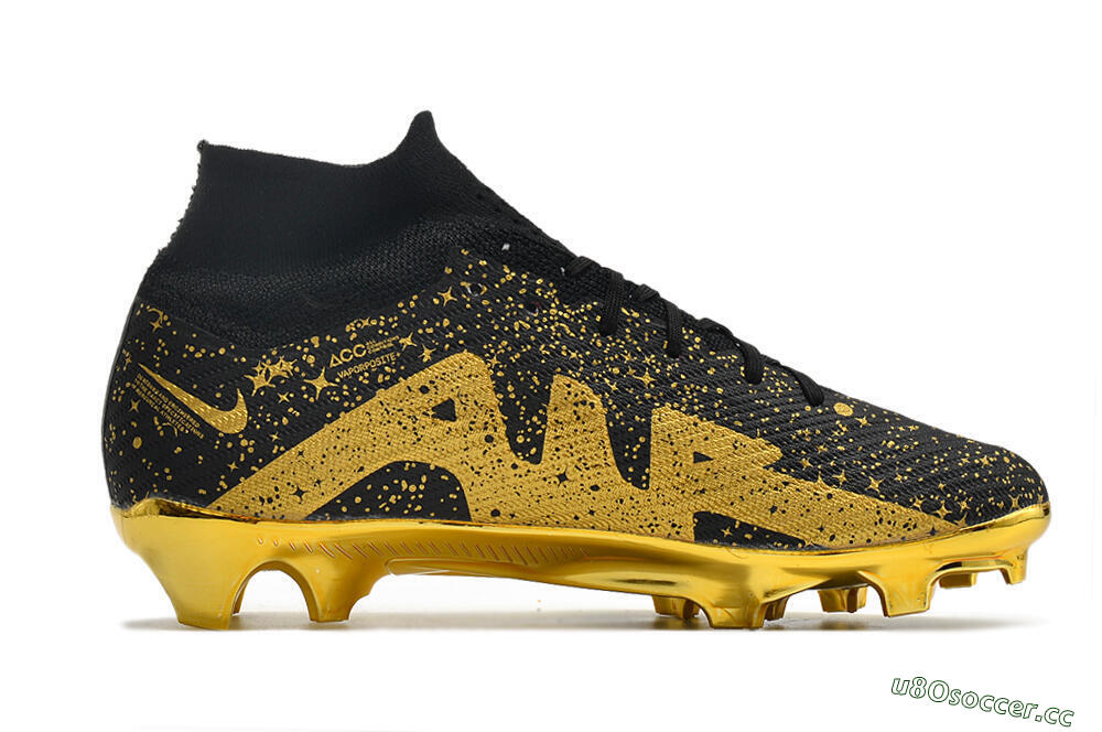 Men's Nike Air Zoom Mercurial Superfly 9 Elite FG Firm Ground High-Tops Football Boots - White/Gold/Silver 7