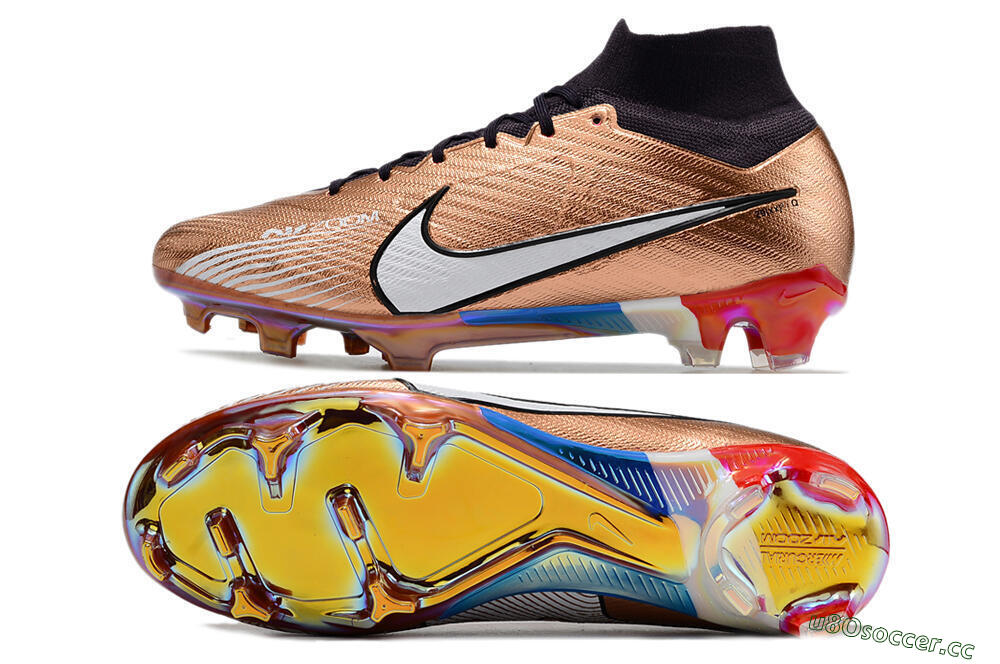 Unisex Nike Air Zoom Mercurial Vapor 15 Elite FG Firm Ground High-Tops Football Boots - Gold/White/Black 1