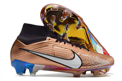 Unisex Nike Air Zoom Mercurial Vapor 15 Elite FG Firm Ground High-Tops Football Boots - Gold/White/Black