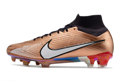 Unisex Nike Air Zoom Mercurial Vapor 15 Elite FG Firm Ground High-Tops Football Boots - Gold/White/Black