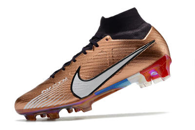Unisex Nike Air Zoom Mercurial Vapor 15 Elite FG Firm Ground High-Tops Football Boots - Gold/White/Black