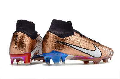 Unisex Nike Air Zoom Mercurial Vapor 15 Elite FG Firm Ground High-Tops Football Boots - Gold/White/Black