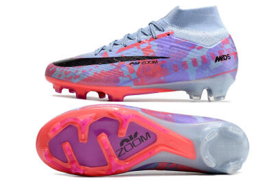 Unisex Nike Air Zoom Mercurial Superfly 9 Elite FG Firm Ground High-Tops Football Boots - Blue/Purple/Pink