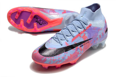 Unisex Nike Air Zoom Mercurial Superfly 9 Elite FG Firm Ground High-Tops Football Boots - Blue/Purple/Pink