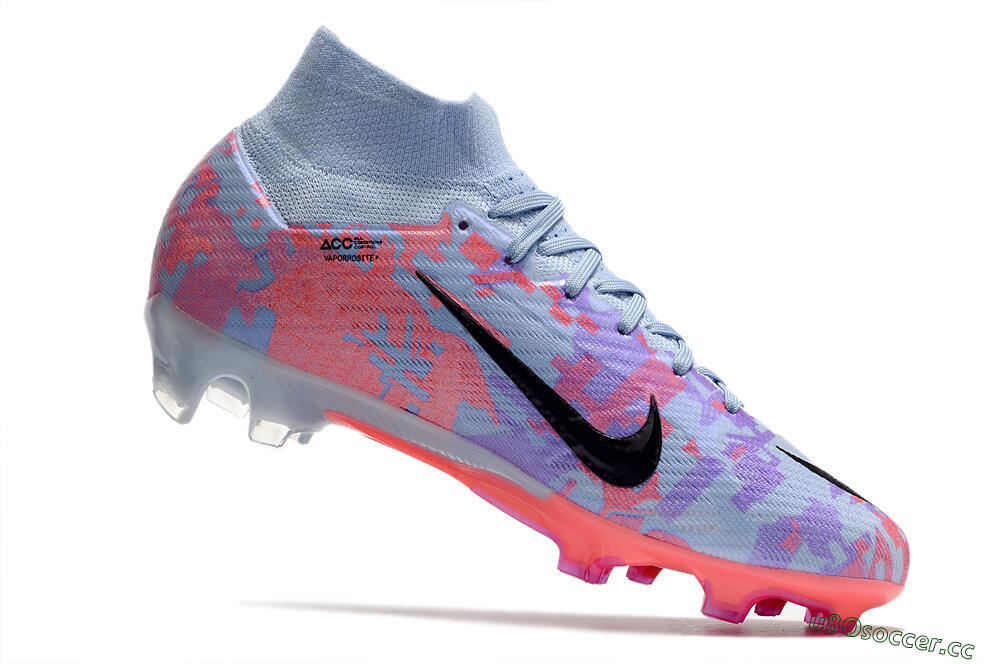 Unisex Nike Air Zoom Mercurial Superfly 9 Elite FG Firm Ground High-Tops Football Boots - Blue/Purple/Pink 4