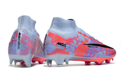 Unisex Nike Air Zoom Mercurial Superfly 9 Elite FG Firm Ground High-Tops Football Boots - Blue/Purple/Pink