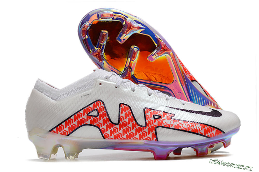 Men's Nike Air Zoom Mercurial Vapor 15 Elite FG Firm Ground Low-Tops Football Boots - White/Red 2
