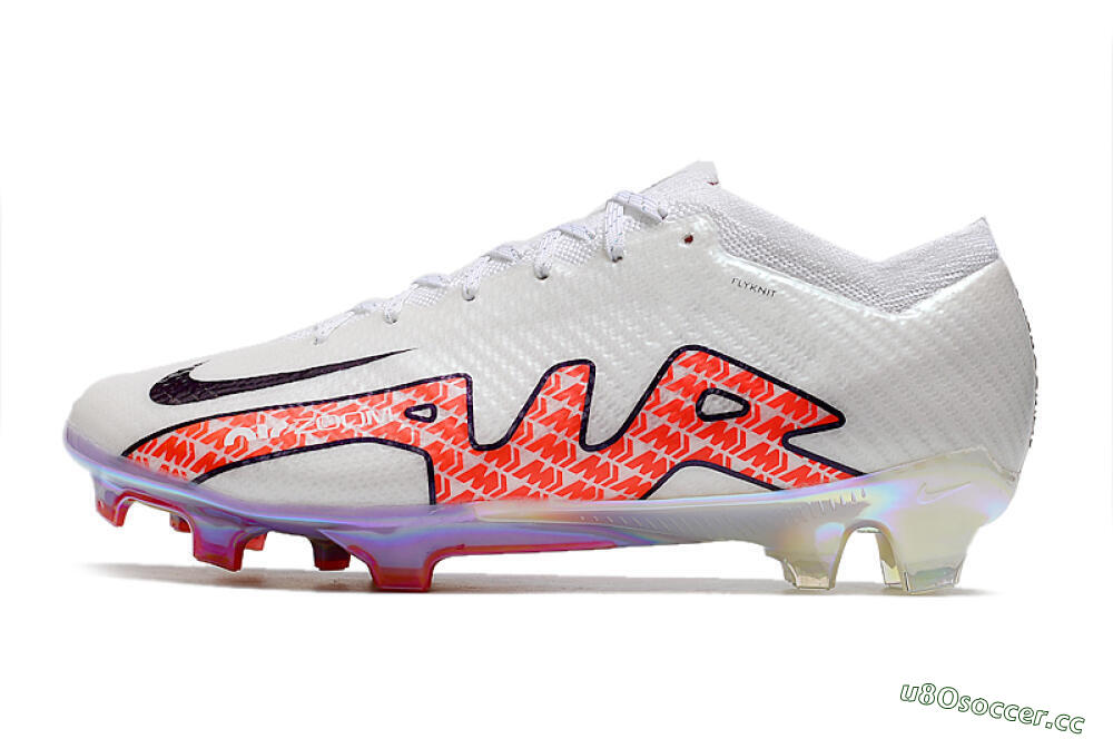 Men's Nike Air Zoom Mercurial Vapor 15 Elite FG Firm Ground Low-Tops Football Boots - White/Red 0