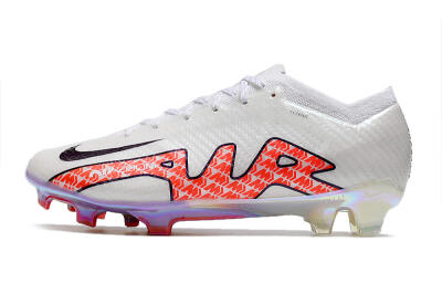 Men's Nike Air Zoom Mercurial Vapor 15 Elite FG Firm Ground Low-Tops Football Boots - White/Red
