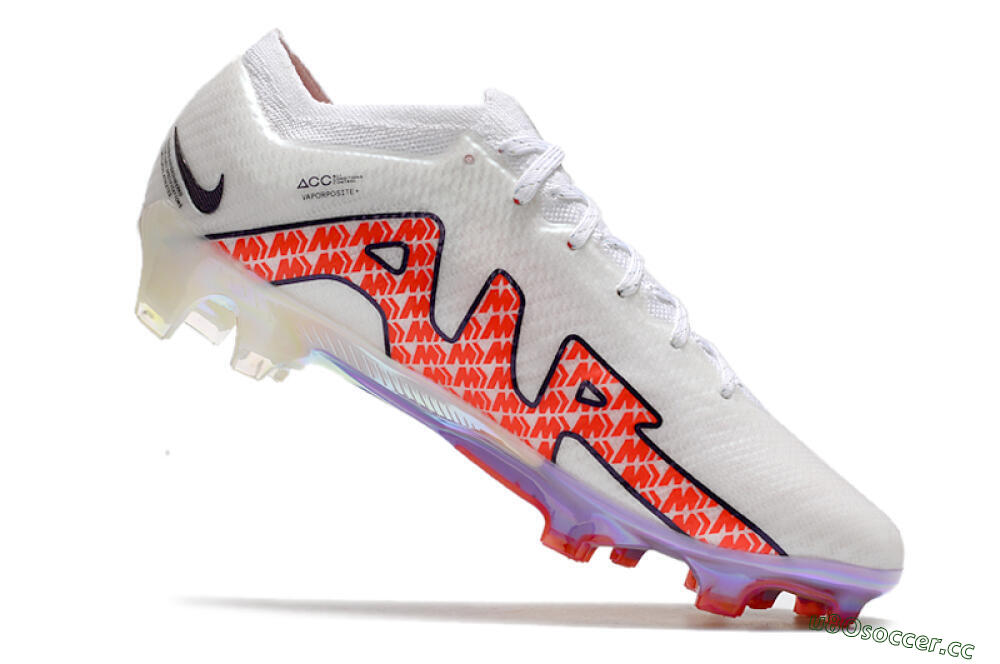 Men's Nike Air Zoom Mercurial Vapor 15 Elite FG Firm Ground Low-Tops Football Boots - White/Red 4