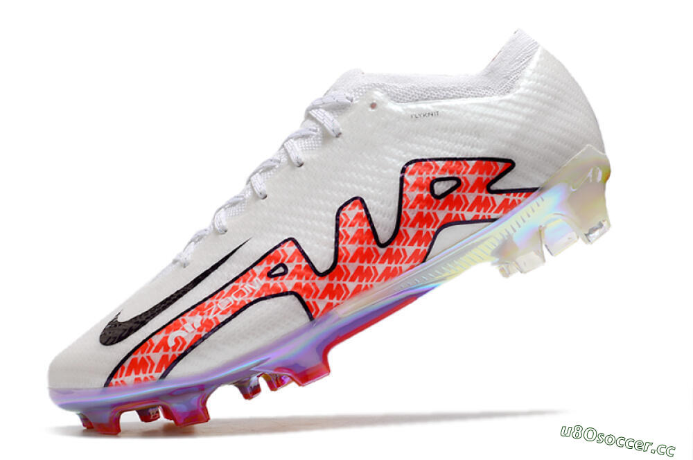 Men's Nike Air Zoom Mercurial Vapor 15 Elite FG Firm Ground Low-Tops Football Boots - White/Red 5