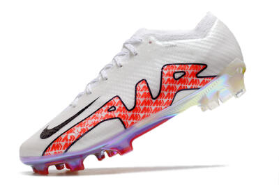 Men's Nike Air Zoom Mercurial Vapor 15 Elite FG Firm Ground Low-Tops Football Boots - White/Red