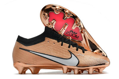 Men's Nike Air Zoom Mercurial Vapor 15 Elite FG Firm Ground Low-Tops Football Boots - Gold/White/Black