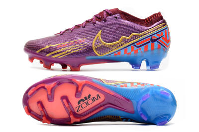 Men's Nike Air Zoom Mercurial Vapor 15 Elite FG Firm Ground Low-Tops Football Boots - Purple/Blue/Gold