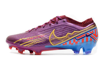 Men's Nike Air Zoom Mercurial Vapor 15 Elite FG Firm Ground Low-Tops Football Boots - Purple/Blue/Gold