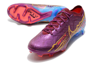Men's Nike Air Zoom Mercurial Vapor 15 Elite FG Firm Ground Low-Tops Football Boots - Purple/Blue/Gold