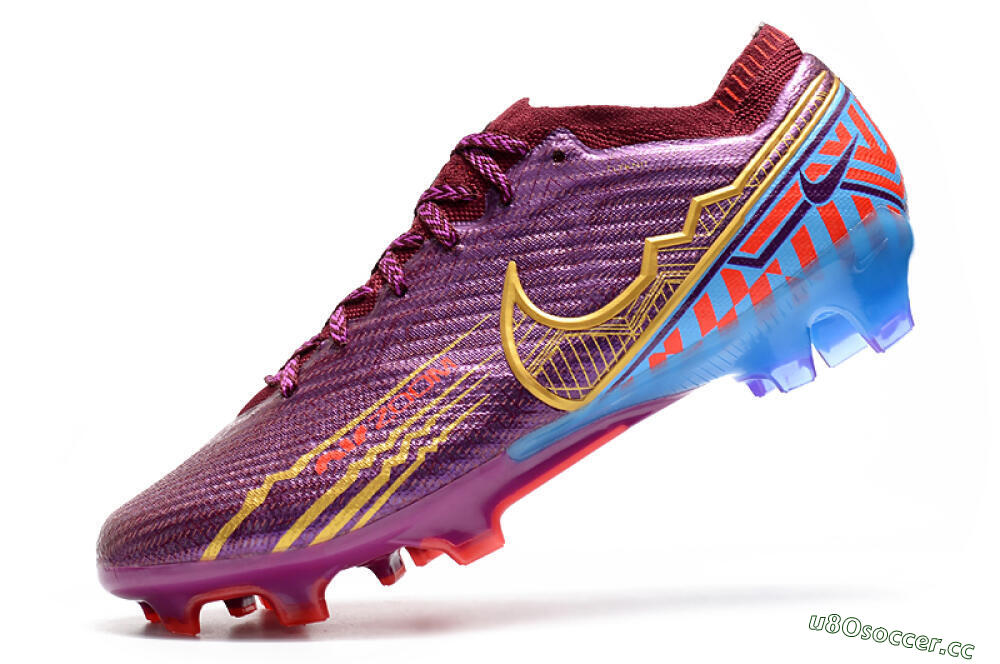 Men's Nike Air Zoom Mercurial Vapor 15 Elite FG Firm Ground Low-Tops Football Boots - Purple/Blue/Gold 5