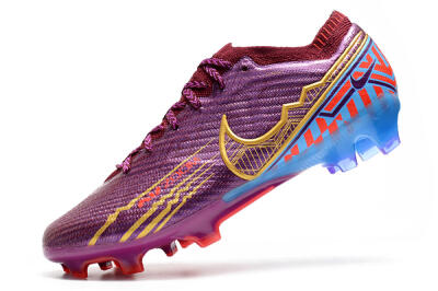 Men's Nike Air Zoom Mercurial Vapor 15 Elite FG Firm Ground Low-Tops Football Boots - Purple/Blue/Gold