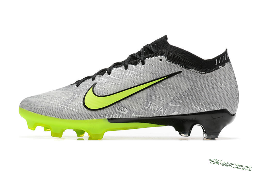 Men's Nike Air Zoom Mercurial Vapor 15 Elite FG Firm Ground Low-Tops Football Boots - Silver/Green 0