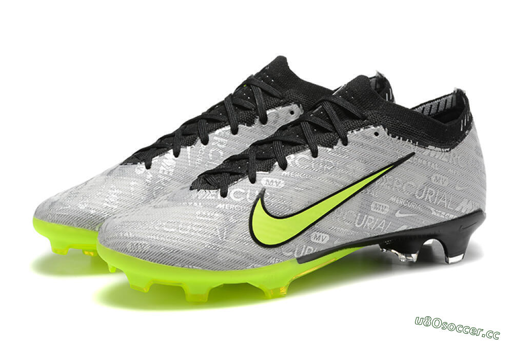 Men's Nike Air Zoom Mercurial Vapor 15 Elite FG Firm Ground Low-Tops Football Boots - Silver/Green 5