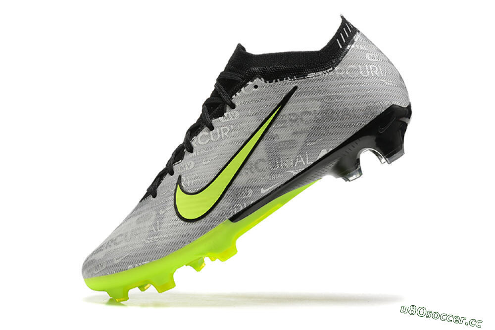 Men's Nike Air Zoom Mercurial Vapor 15 Elite FG Firm Ground Low-Tops Football Boots - Silver/Green 8