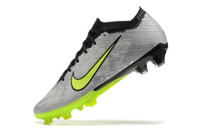 Men's Nike Air Zoom Mercurial Vapor 15 Elite FG Firm Ground Low-Tops Football Boots - Silver/Green