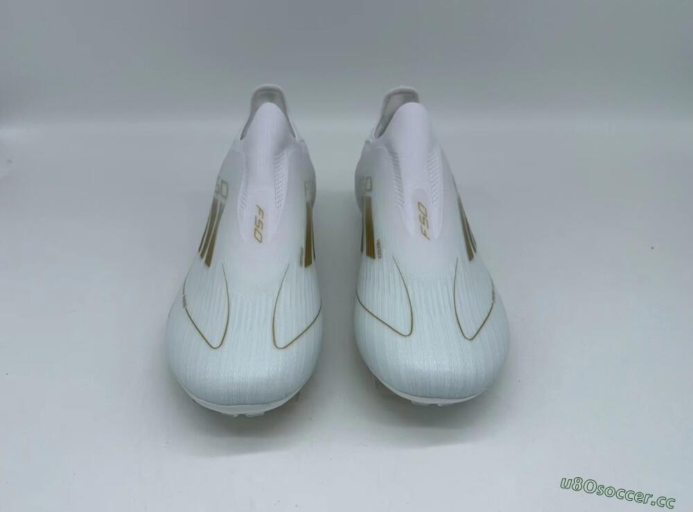 Men's Adidas F50+ Adizero FG Firm Ground Low-Tops Football Boots - White/Gold