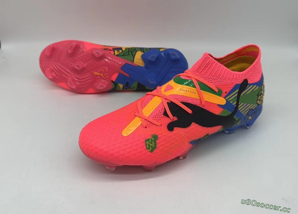 Men's Puma Future Ultimate FG Firm Ground Low-Tops Football Boots - Red/Green/Blue/Yellow