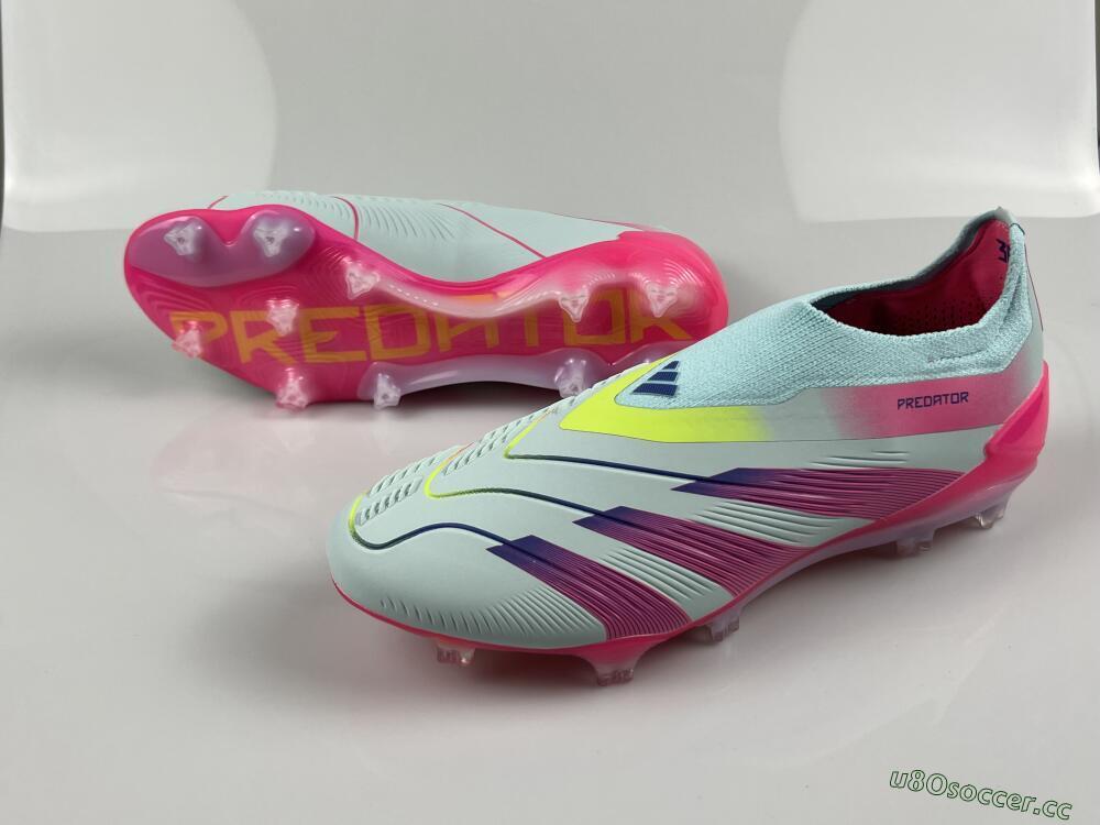 Men's Adidas Predator Accuracy+ FG Firm Ground Low-Tops Football Boots - Blue/Purple/Pink