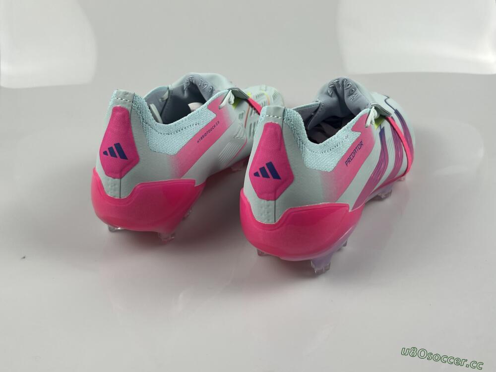 Men's Adidas Predator Elite Foldover Tongue FG Firm Ground Low-Tops Football Boots - Blue/Purple/Pink