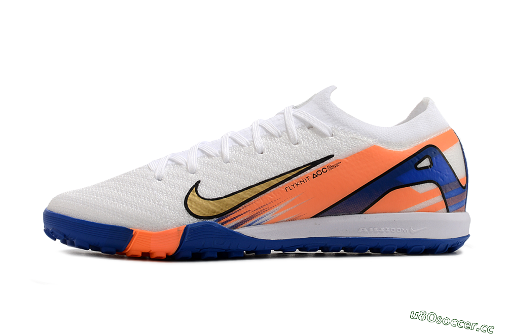 Men's Nike Air Zoom Mercurial Vapor 16 Elite TF Artificial Turf Low-Tops Football Shoes - White/Orange/Blue 0
