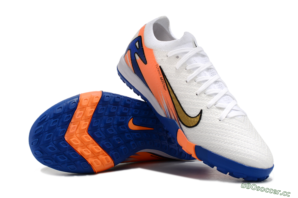 Men's Nike Air Zoom Mercurial Vapor 16 Elite TF Artificial Turf Low-Tops Football Shoes - White/Orange/Blue 1