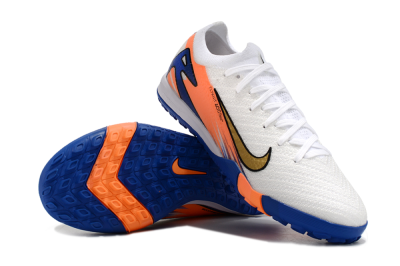 Men's Nike Air Zoom Mercurial Vapor 16 Elite TF Artificial Turf Low-Tops Football Shoes - White/Orange/Blue