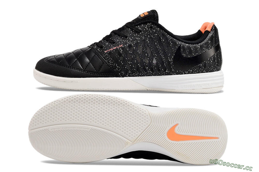 Unisex Nike Lunar Gato 2 TF Indoor & Futsal Low-Tops Football Shoes - Black/White/Orange 1