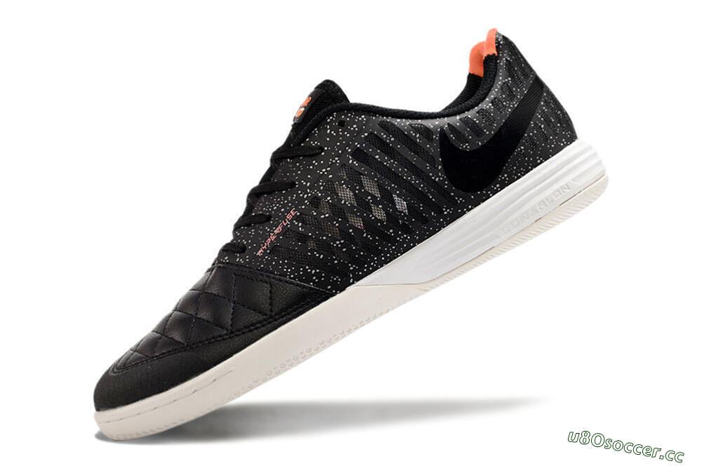Unisex Nike Lunar Gato 2 TF Indoor & Futsal Low-Tops Football Shoes - Black/White/Orange 6