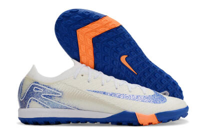 Men's Nike Air Zoom Mercurial Vapor 16 Elite TF Artificial Turf Low-Tops Football Shoes - White/Blue/Orange
