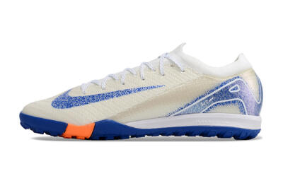 Men's Nike Air Zoom Mercurial Vapor 16 Elite TF Artificial Turf Low-Tops Football Shoes - White/Blue/Orange