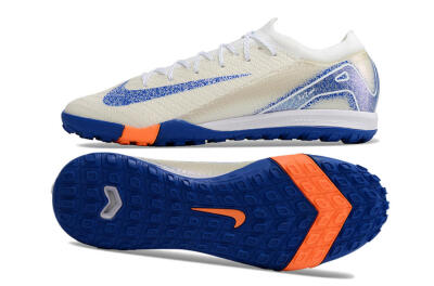 Men's Nike Air Zoom Mercurial Vapor 16 Elite TF Artificial Turf Low-Tops Football Shoes - White/Blue/Orange