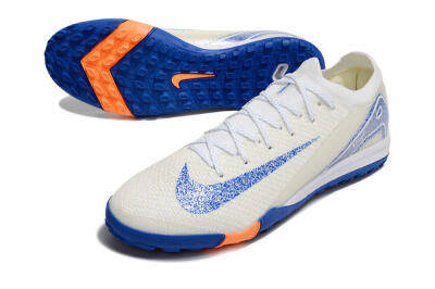 Men's Nike Air Zoom Mercurial Vapor 16 Elite TF Artificial Turf Low-Tops Football Shoes - White/Blue/Orange
