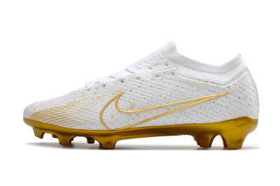 Men's Nike Air Zoom Mercurial Vapor 15 Elite FG Firm Ground Low-Tops Football Boots - White/Gold