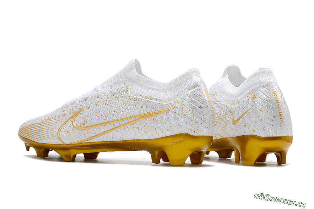 Men's Nike Air Zoom Mercurial Vapor 15 Elite FG Firm Ground Low-Tops Football Boots - White/Gold 4