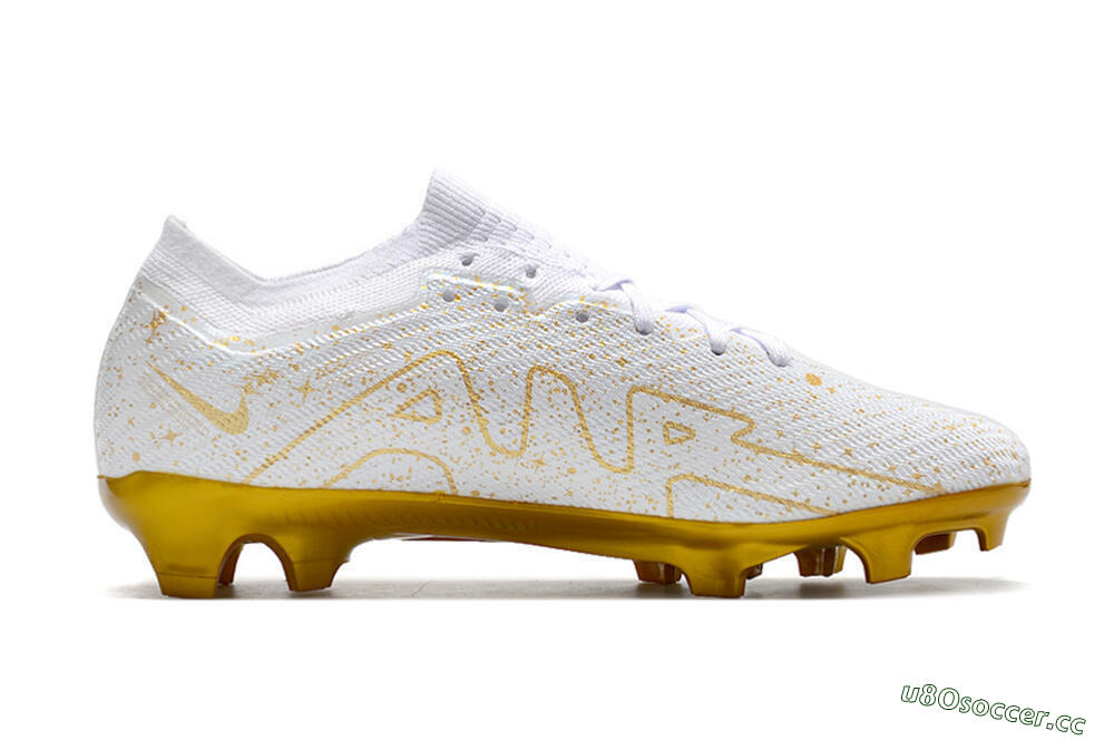 Men's Nike Air Zoom Mercurial Vapor 15 Elite FG Firm Ground Low-Tops Football Boots - White/Gold 5