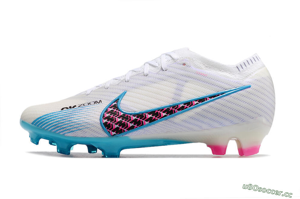 Unisex Nike Air Zoom Mercurial Vapor 15 Elite FG Firm Ground Low-Tops Football Boots - White/Blue/Black/Pink 0